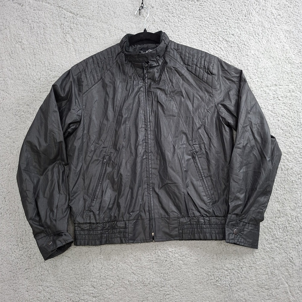 Vintage Bomber‎ Moto Jacket Mens M Members Only Style Chin Strap Lightweight